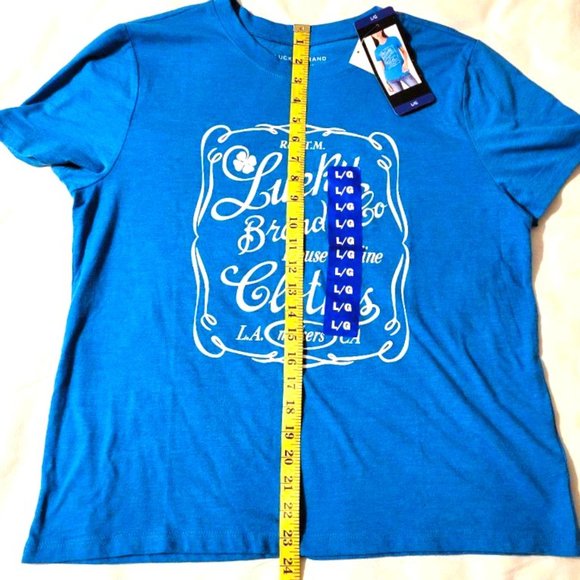 NWT Lucky Brand blue t-shirt - size large - Picture 3 of 7